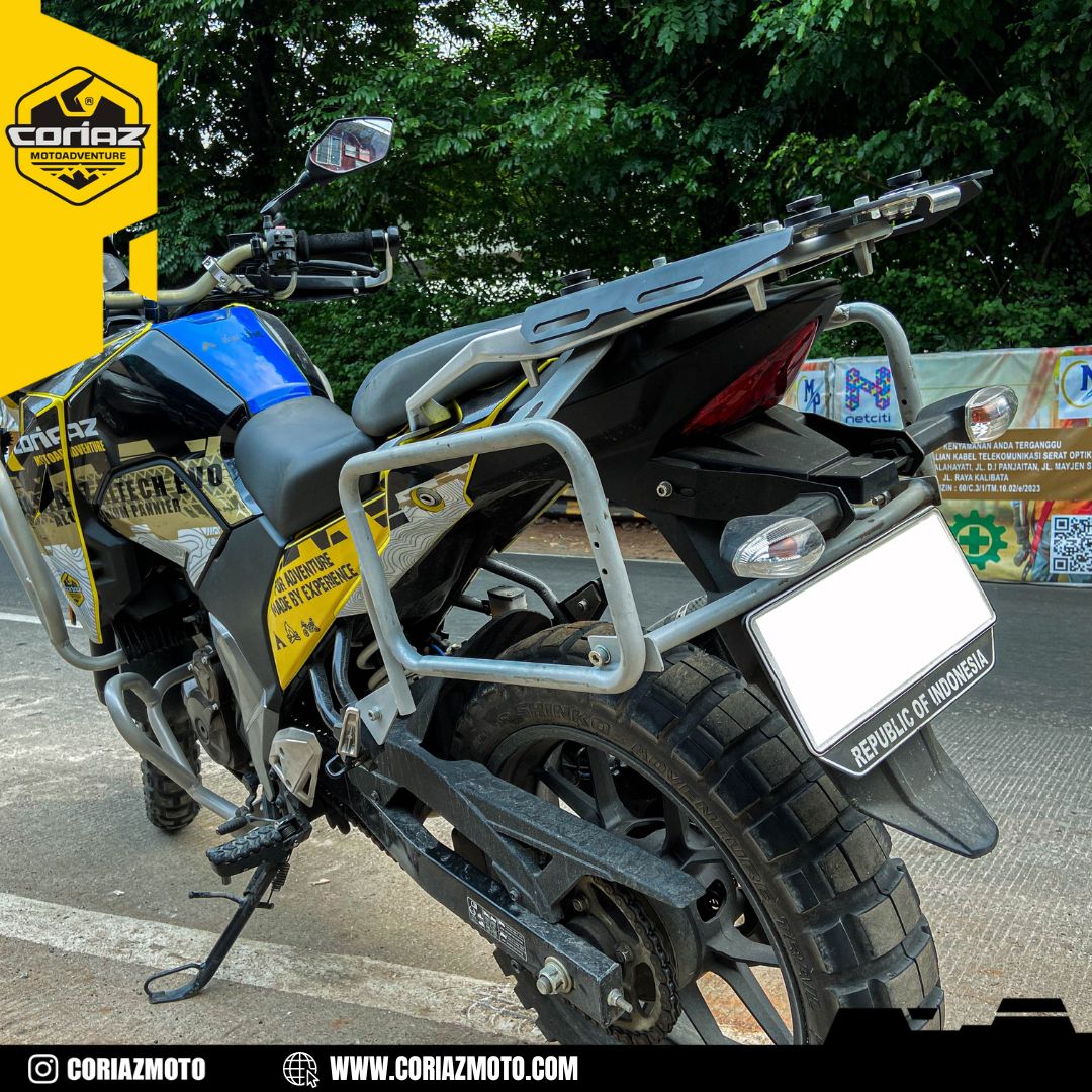 Bracket Samping Heavyduty Suzuki Vstrom 250 SX Coriaz Motoadventure