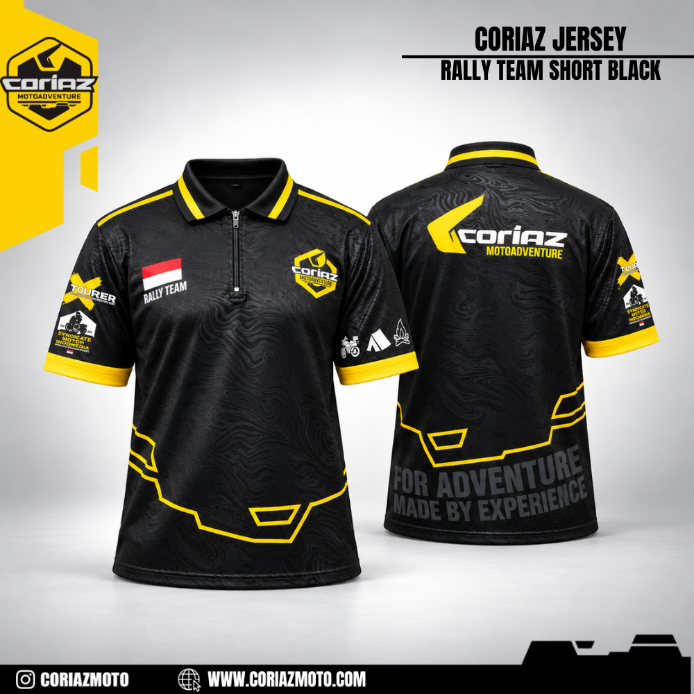 2 - Copy (2) Coriaz Jersey Rally Team Short Black - Gambar 1